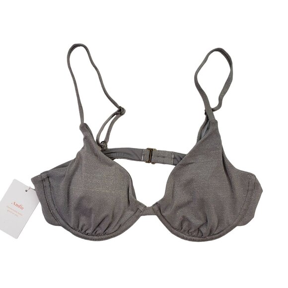 NWT Andie Swim Sicily Top in Silver Size Medium - Picture 1 of 6